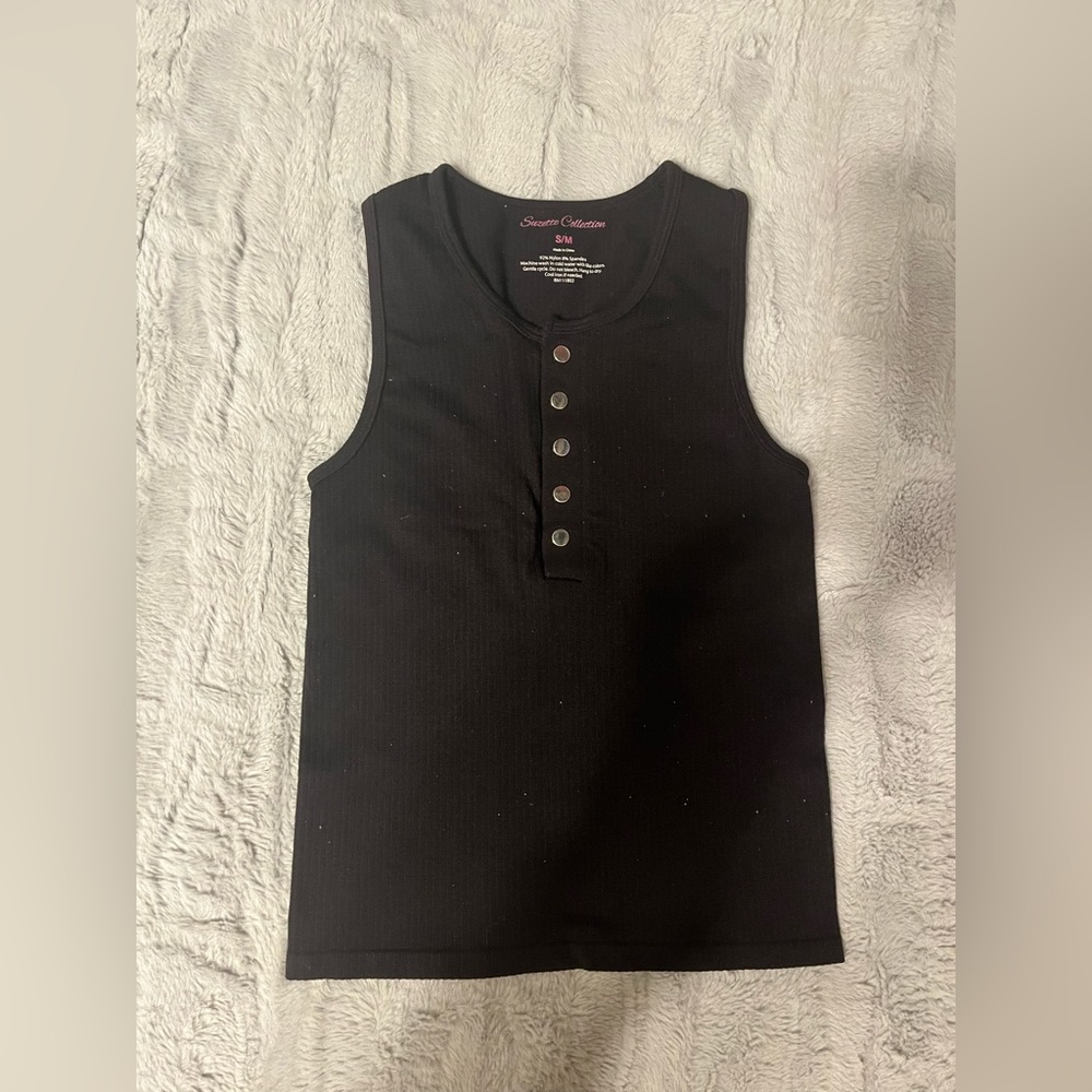 Black button up top
